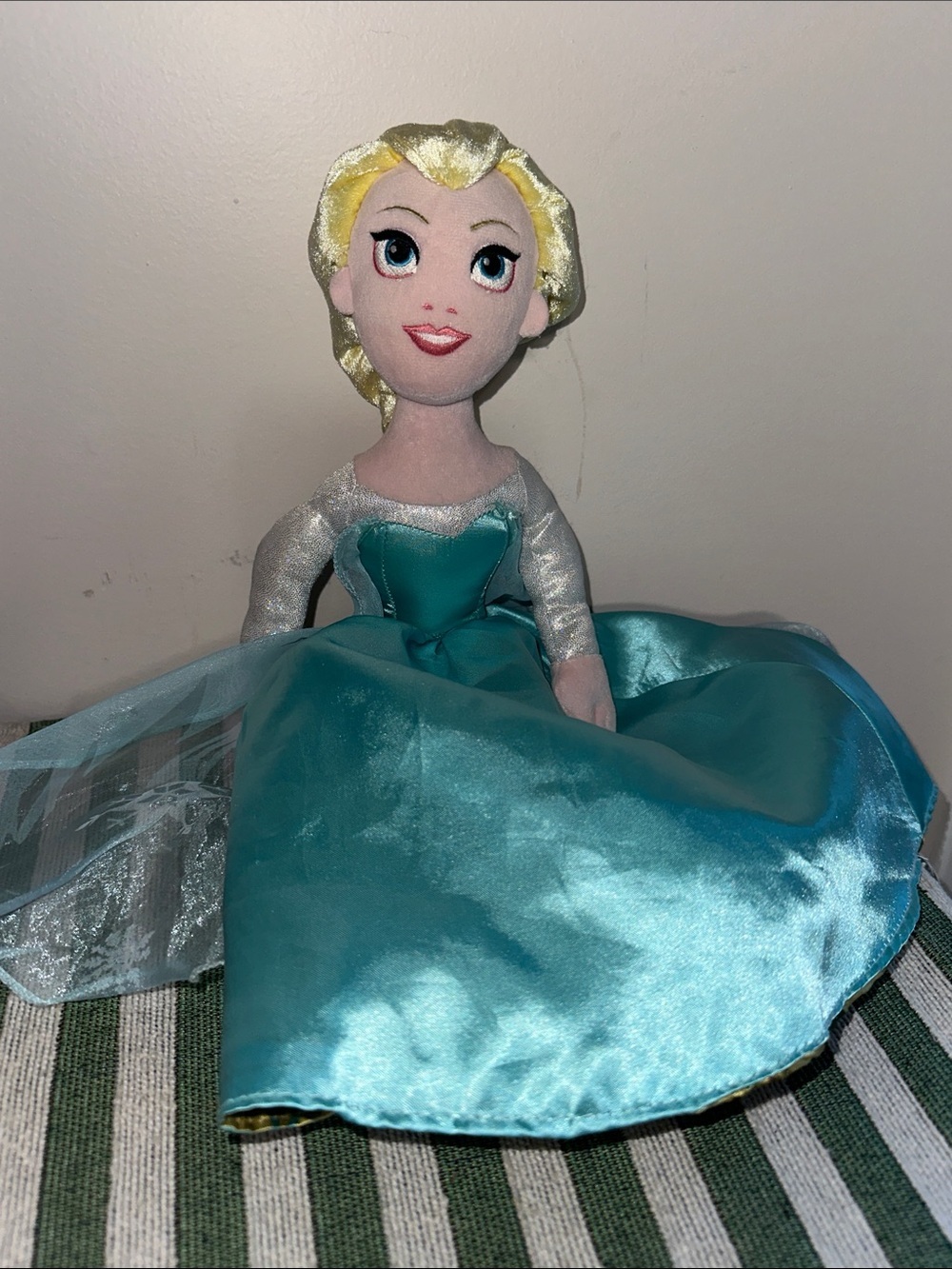Elsa-Inspired Teal Princess Plush Doll - Kids Toys